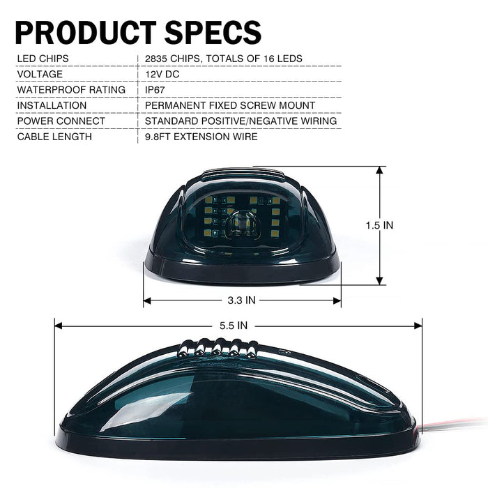 Xprite Roof Marker Lights for Truck, Jeep & Pickup – Amber Cab Clearance Lights | G3 Series