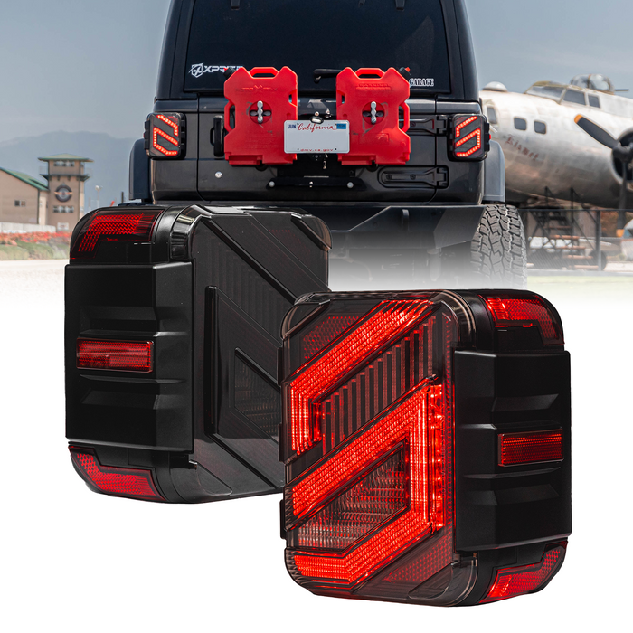 Xprite Smoked LED Tail Lights for 2018-2022 Jeep Wrangler JL JLU | Savage Series