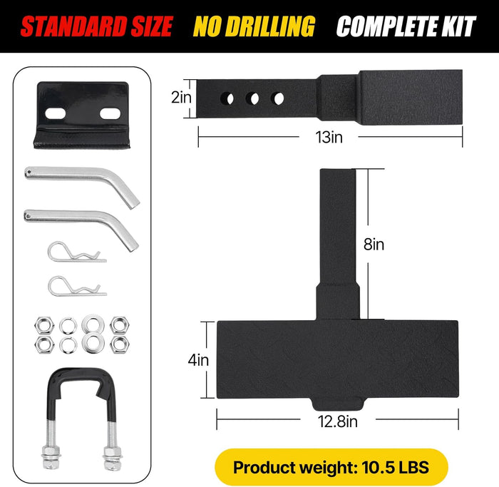 Xprite Universal Hitch Step for 2" Receiver, Dual-Interface Rear Bumper Guard For Trucks SUVs Jeeps Pickups Vans RV