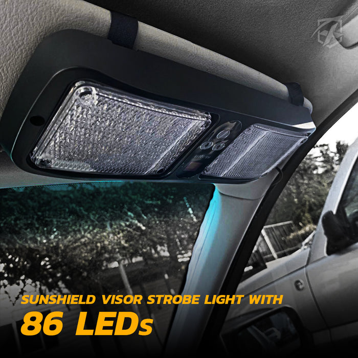 Xprite Visor Strobe Light Dual LED Windshield Emergency Warning Light Bar 12V | Trap Series