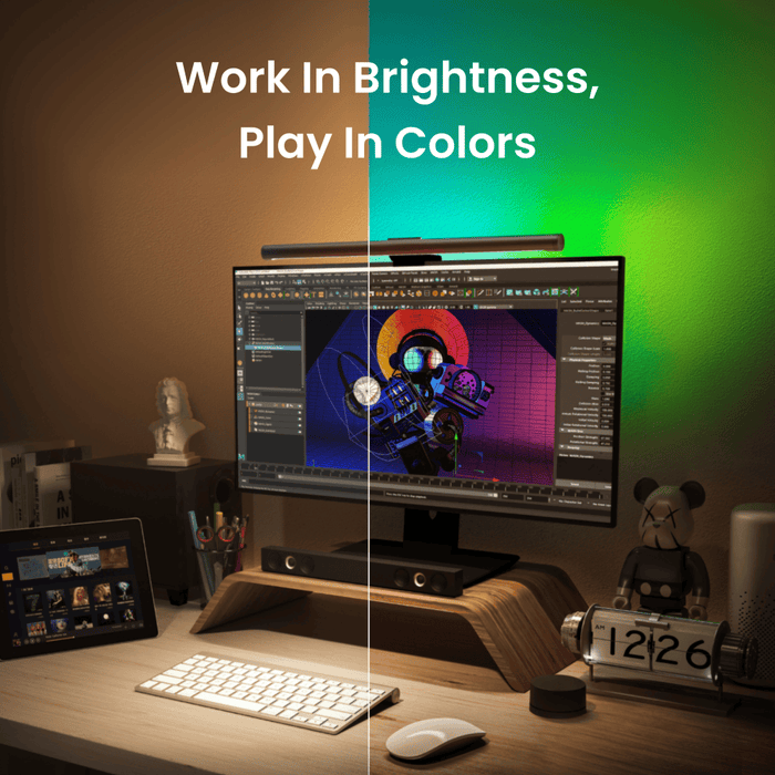 The Yeelight Monitor Light Bar Pro is a computer monitor lighting solution that brightens up any desk space.