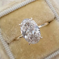 Yellow Gold 3.5 Carat Oval Cut Solitaire Engagement Ring In Sterling Silver