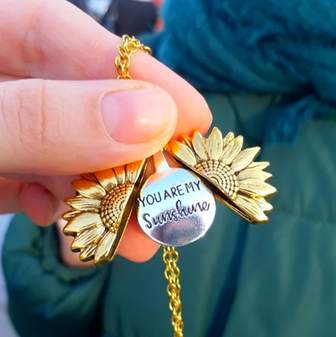 "You Are My Sunshine" Sunflower Necklace