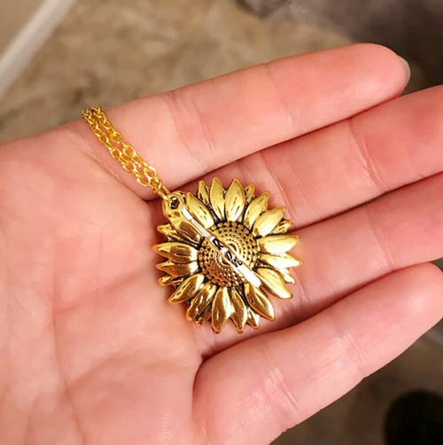 "You Are My Sunshine" Sunflower Necklace