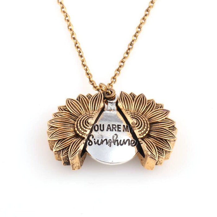 "You Are My Sunshine" Sunflower Necklace