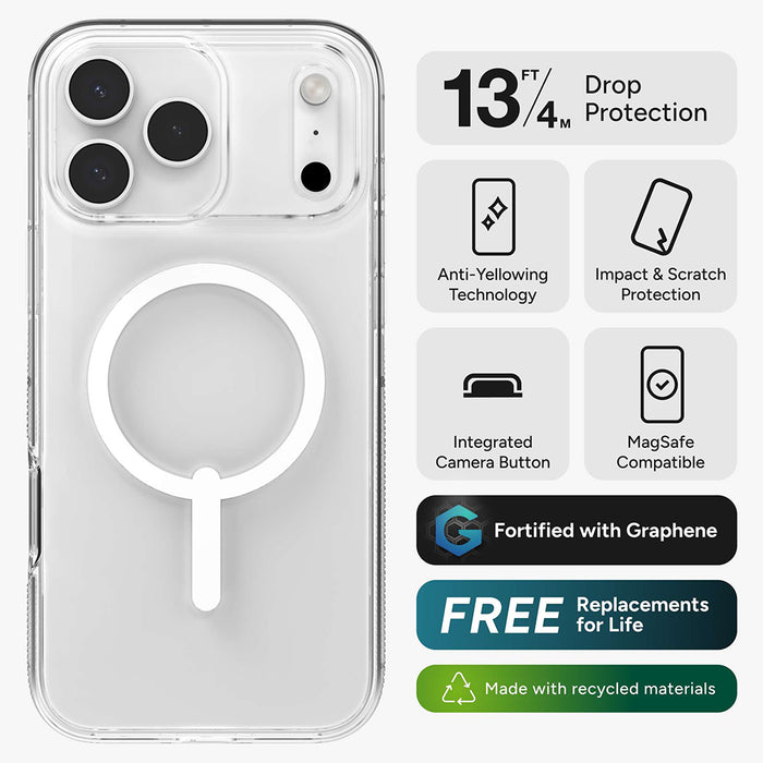 Zagg Crystal Palace Snap MagSafe Case with Camera Button for iPhone 17 Pro Max - Clear | 702319710 from Zagg - DID Electrical