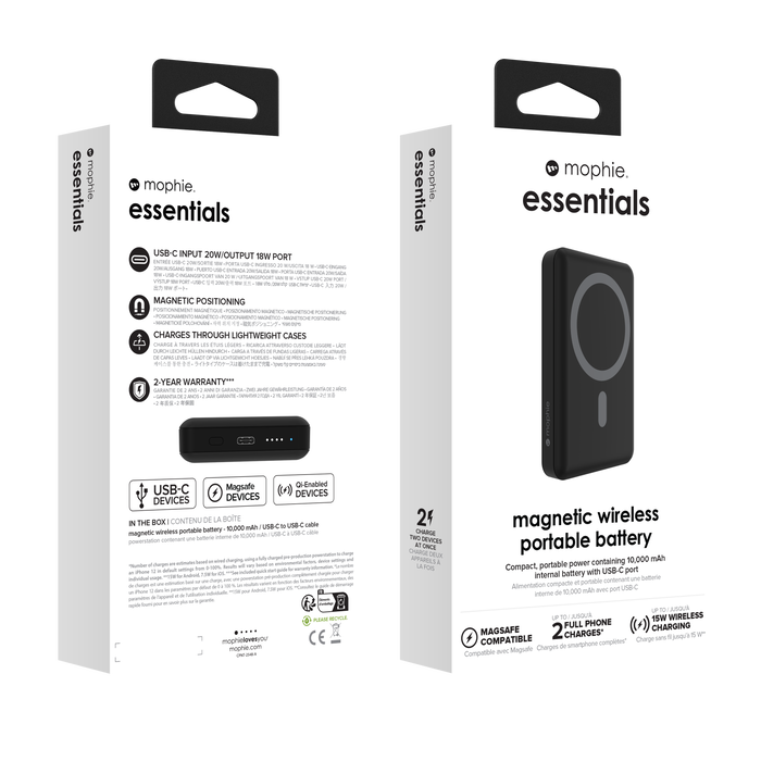 Zagg Mophie Essential 10,000mAh Wireless Magnetic Power Bank - Black | 401115582 from Zagg - DID Electrical