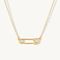 Zircon Pin Dangle Necklace Gold Necklaces Kosiner